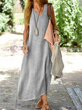 Dewy Rose Sleeveless V-Neck Midi Dress