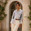 Lysse Jessica Three Quarter Sleeve Cropped Shirt