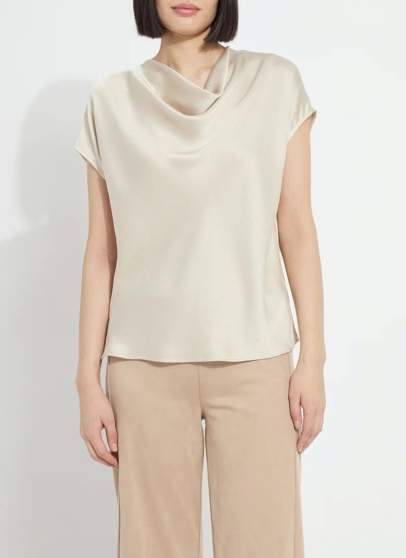 LYSSE Yasmin Drape Neck Sleeveless Blouse