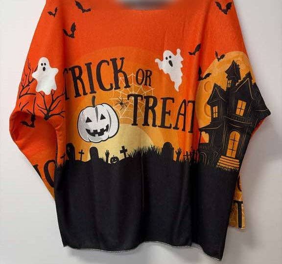 LOOWIE - Orange Cosy Halloween Treat Printed Sweater