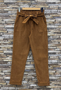 LOOWIE - Italian Olive Belted Corduroy Pant