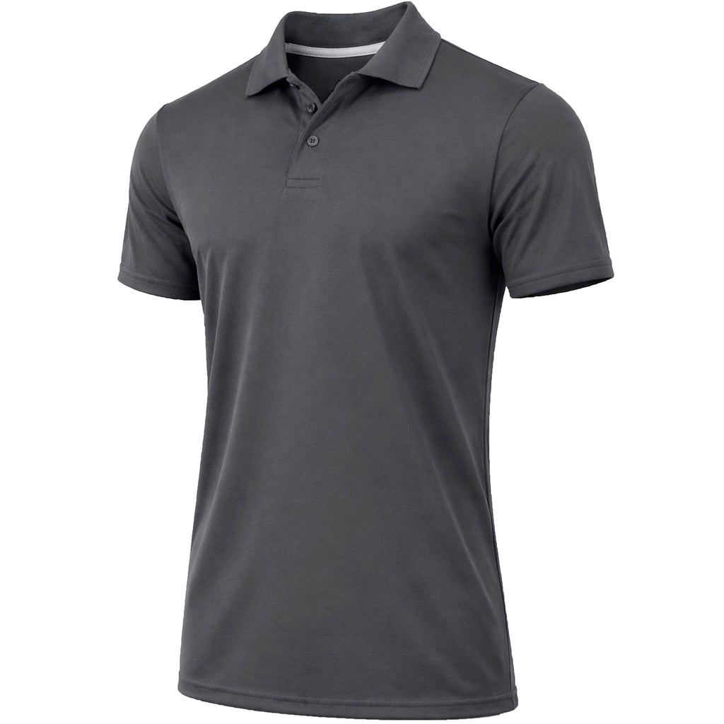 Galaxy By Harvic -  Men's Dry Fit Moisture-Wicking Polo Shirt (S-5XL): Black, S
