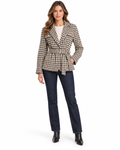 CIEN Brown Houndstooth Belted Tweed Jacket