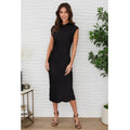 Milio Milano Silky Cowl Neck Side Ruched Maxi