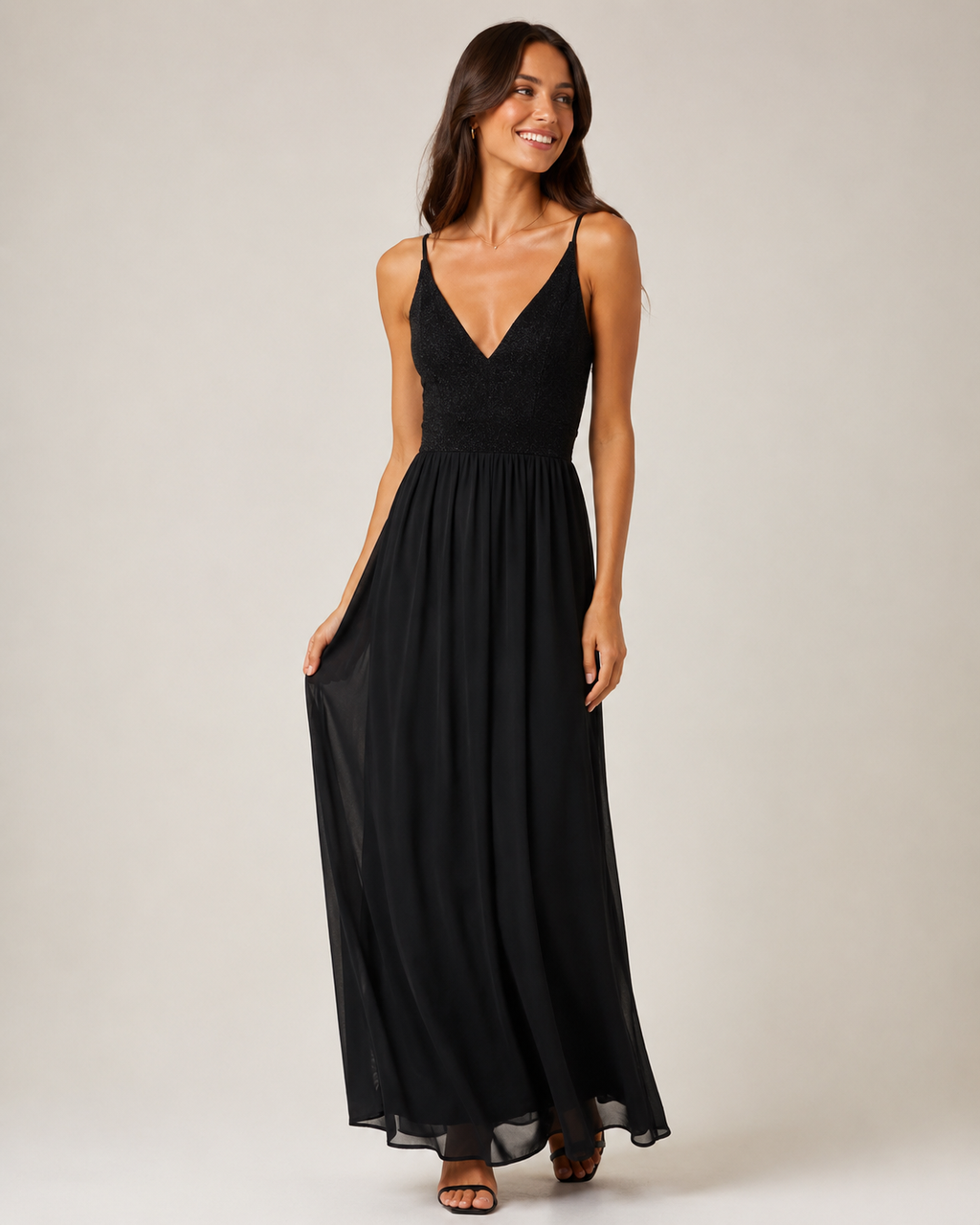 L Love Satin Evening Dress
