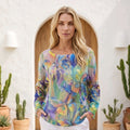 LOOWIE - Purple Butterfly Knit Printed Sweater