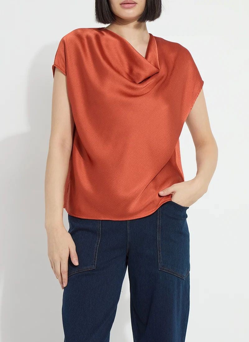 LYSSE Yasmin Drape Neck Sleeveless Blouse