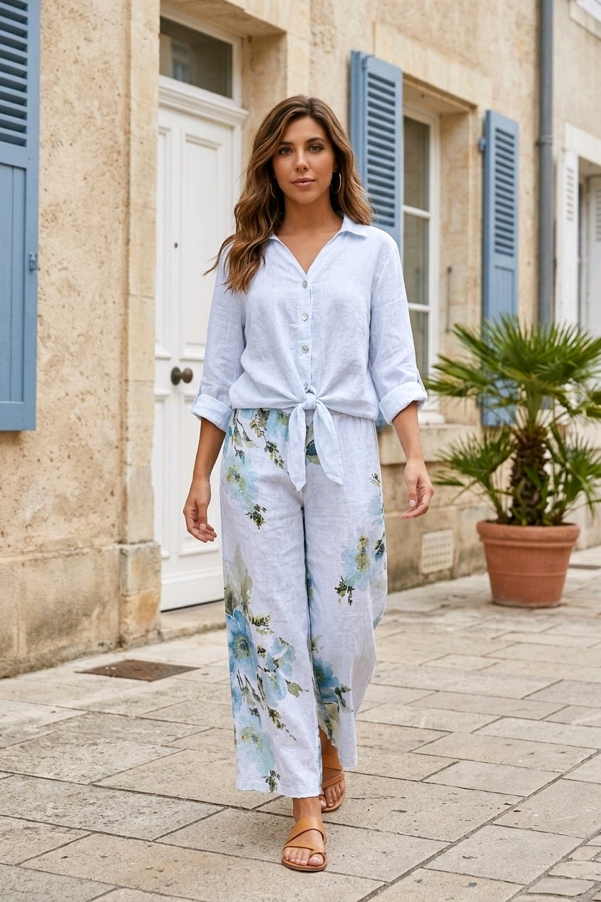 Tempo Paris Smocked Print Pant