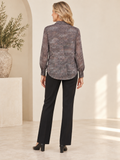 LYSSE Maxine Convertible Tie Satin Textured Shirt