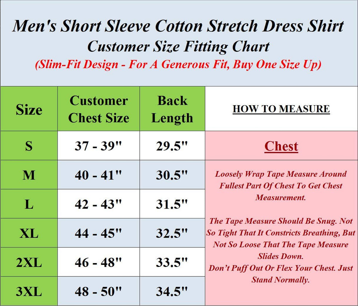 Galaxy By Harvic - Men’s Short Sleeve Classic Stretch Dress Shirts (S–3XL): Black, S