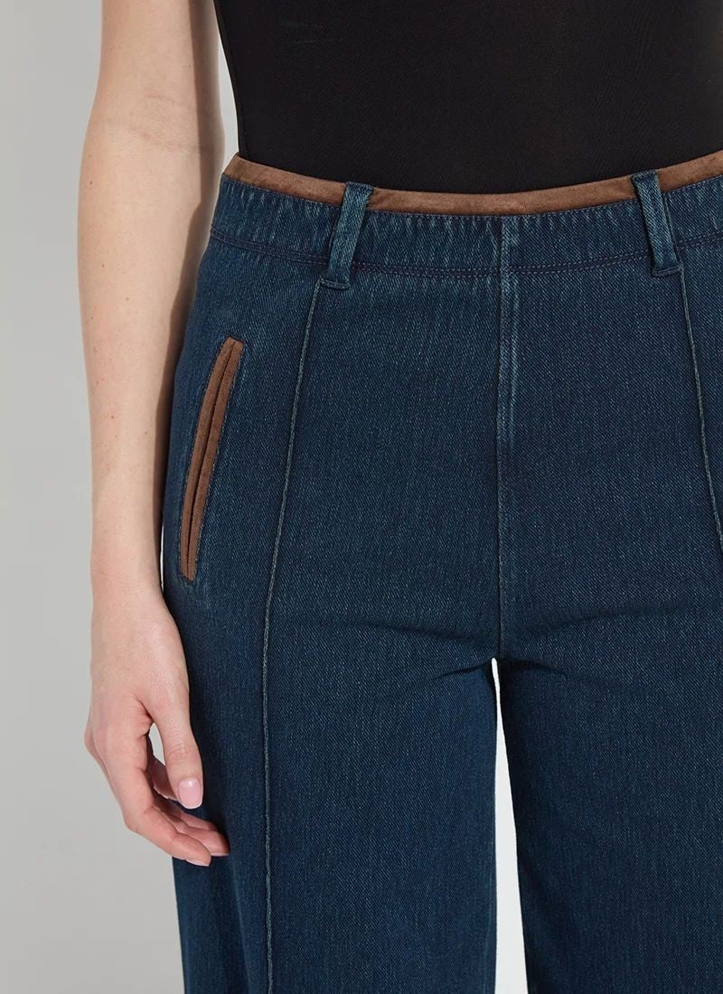 LYSSE Angelica Hi Waist Pintuck Denim