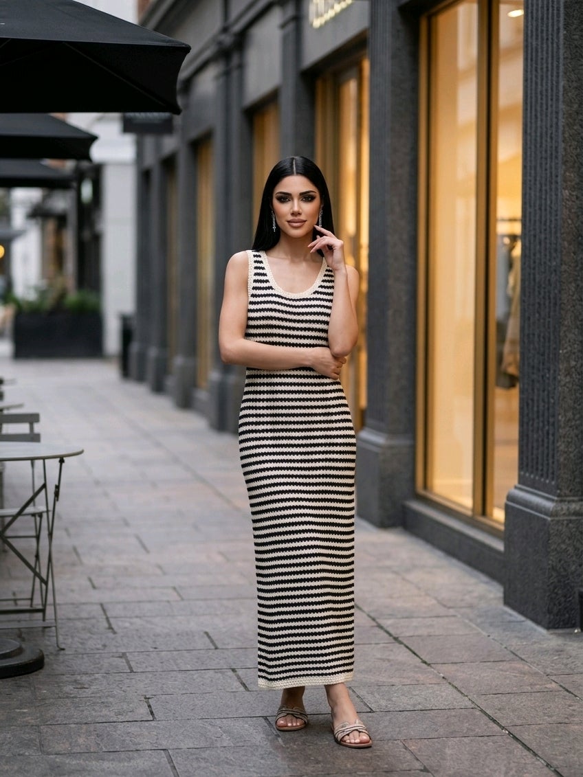 ZOE AND CLAIRE Striped Sweater Dress