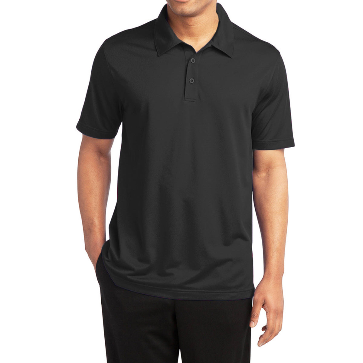 Galaxy By Harvic -  Men's Dry Fit Moisture-Wicking Polo Shirt (S-5XL): Black, S