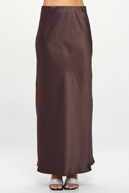 RENEE C. Silky Satin Maxi Skirt
