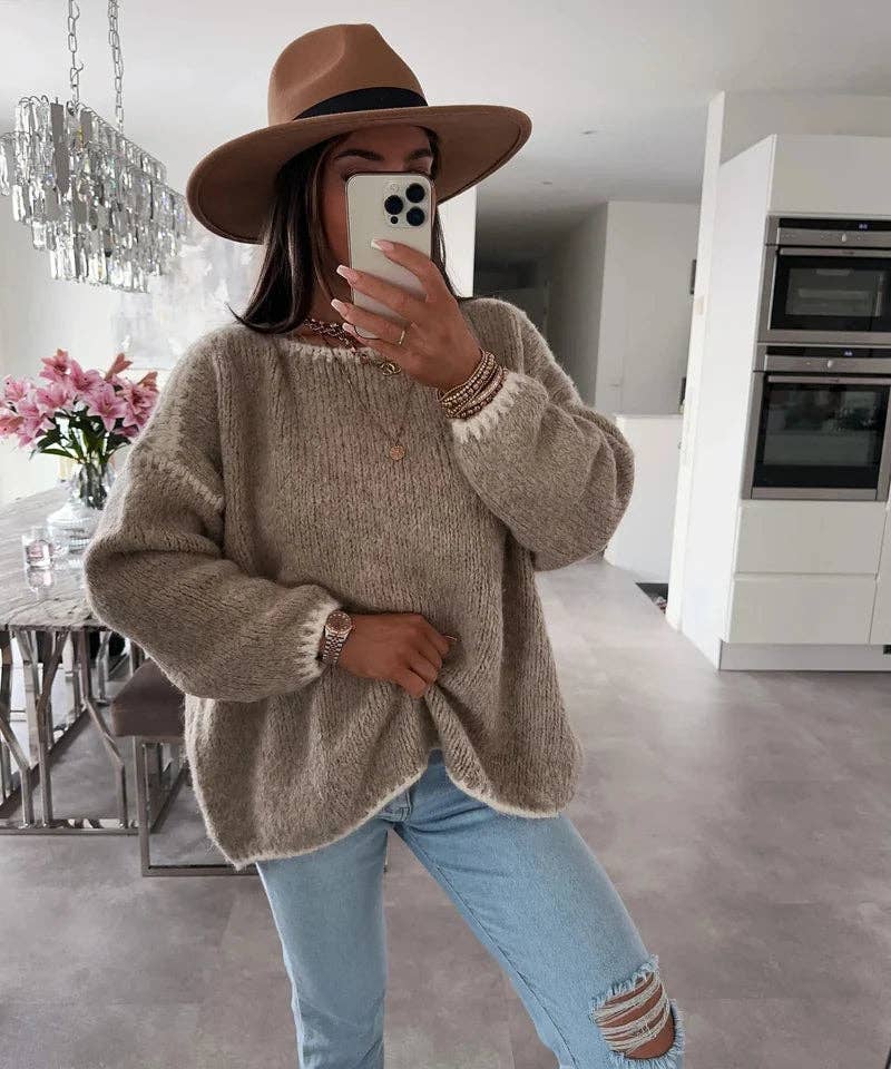 LOOWIE - Beige Mohair Sweater