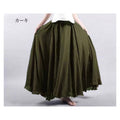 Plush Looks - Cotton Linen A-Line Maxi Skirt