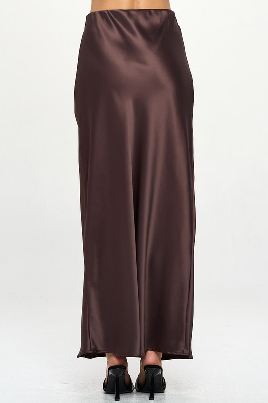 RENEE C. Silky Satin Maxi Skirt