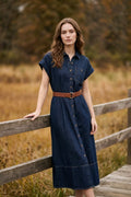 Lysse Zelda Midi Belted Denim Dress