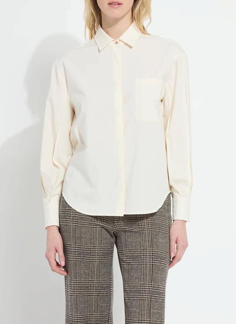 LYSSE Etta Pleated Balloon Sleeve Shirt